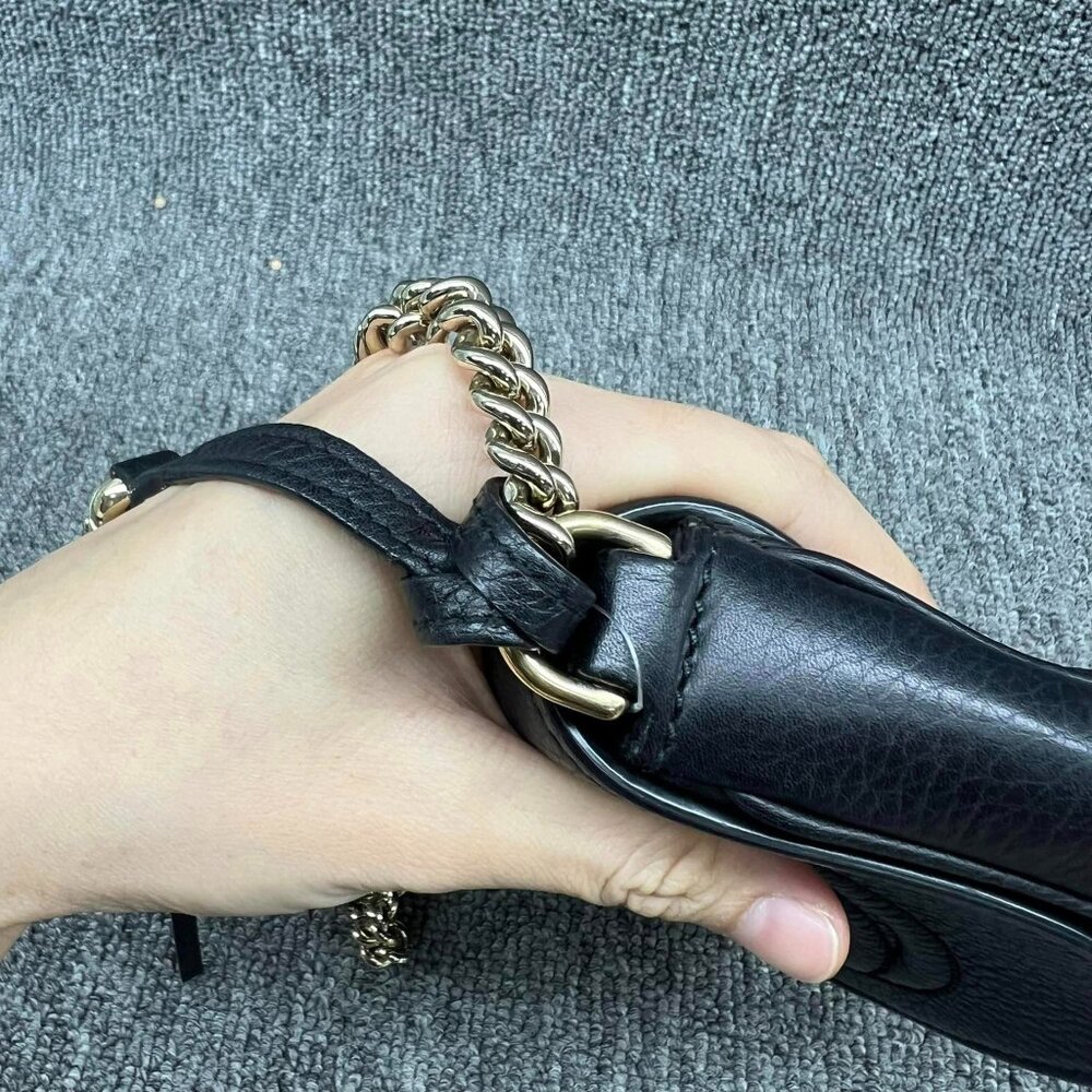 100% Authentic  Gucci Soho on Chain Crossbody Bag - Picture 9 of 16